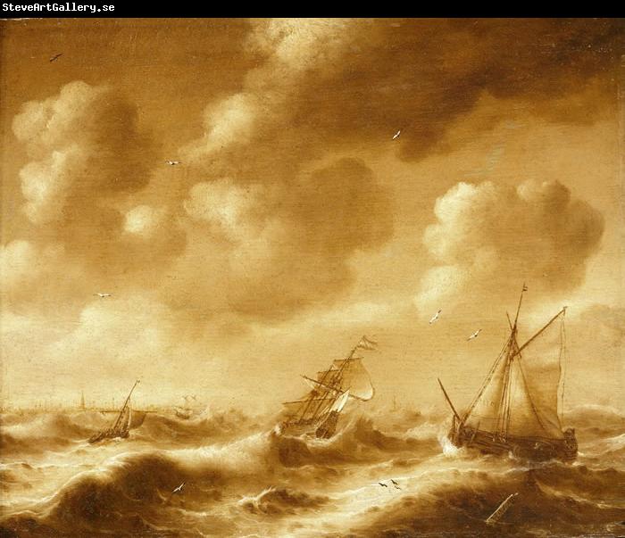Hendrick van Anthonissen Shipping in a Gale